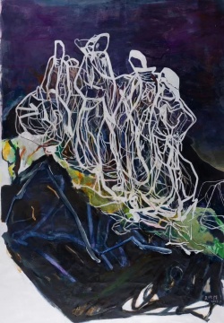 《山顶》220×150cm 布面油画 2022
《山顶》220×150cm 布面油画 2022