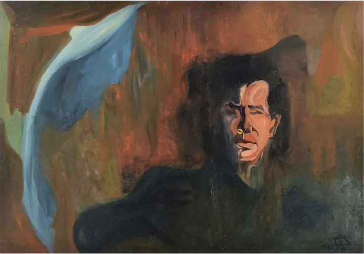 《张宏模的肖像》84×139.5cm 布面油画 1982
