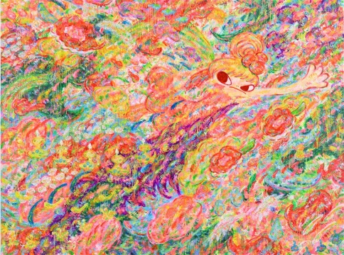 六角彩子《无题》194×259cm 布面丙烯 2022 图片由艺术家及Gallery Target 提供
六角彩子《无题》194×259cm 布面丙烯 2022 图片由艺术家及Gallery Target 提供