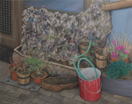 《钟鼓湾胡同》布面油画 114×146cm 2023
《钟鼓湾胡同》布面油画 114×146cm 2023