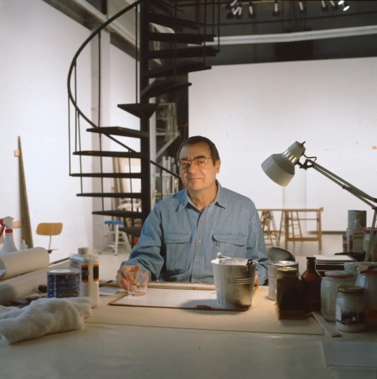 罗伯特·莱曼在纽约的工作室,1998
罗伯特·莱曼在纽约的工作室,1998