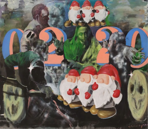 周轶伦《临摹德拉克洛瓦与圣诞老人雕塑》
200x230cm 布面上丙烯、喷漆与马克笔 2022
北京公社
周轶伦《临摹德拉克洛瓦与圣诞老人雕塑》
200x230cm 布面上丙烯、喷漆与马克笔 2022
北京公社