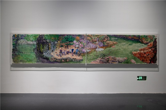 周春芽《临江仙》 110×548cm 纸上丙烯 2023 周春芽《临江仙》 110×548cm 纸上丙烯 2023
