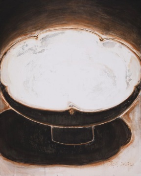 张平 《灯光下的点心碟 之一》 100x80cm 布面丙烯 2020年
张平 《灯光下的点心碟 之一》 100x80cm 布面丙烯 2020年