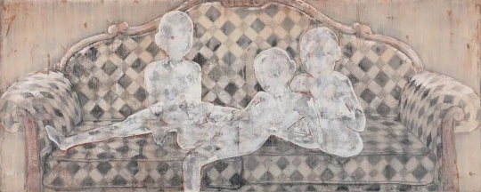 张平 《沙发上的影子》 300x120cm 布面丙烯 2020年 张平 《沙发上的影子》 300x120cm 布面丙烯 2020年
