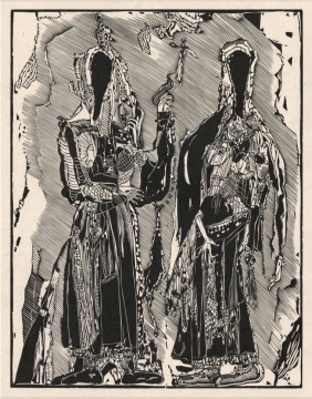 王兵 《天使》 黑白木刻 29.8x35.2cm 2003
王兵 《天使》 黑白木刻 29.8x35.2cm 2003