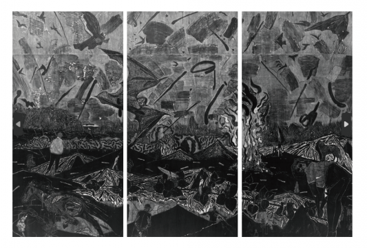 吴建棠《荒野中的折枝》220x330cm 平面作品(版画) 2017
吴建棠《荒野中的折枝》220x330cm 平面作品(版画) 2017