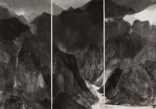 王杰《山水涧》148x222cm 平面作品(水墨) 2021
王杰《山水涧》148x222cm 平面作品(水墨) 2021