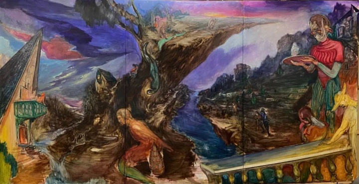 《夜宴》220×435cm 布面油画 2022-2023
图片由 @ 安卓艺术提供
《夜宴》220×435cm 布面油画 2022-2023
图片由 @ 安卓艺术提供