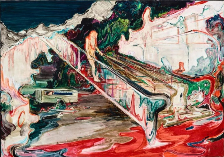 《走下扶梯的男人》170×220cm 

布面油画 2019 私人收藏 

图片由 @ 安卓艺术提供
