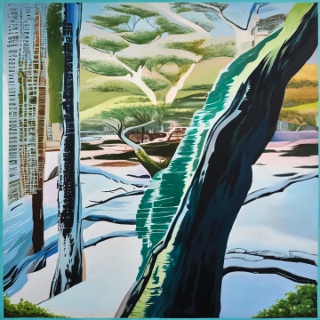 树高千尺有根,水流万里有源,油画,190×190cm,2023
树高千尺有根,水流万里有源,油画,190×190cm,2023