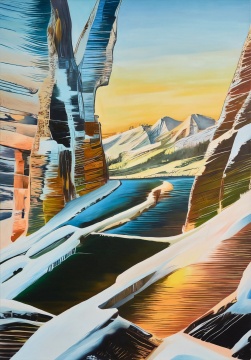 那里有光,有水,是不是也会幸福啊,油画,150×192cm,2023
那里有光,有水,是不是也会幸福啊,油画,150×192cm,2023