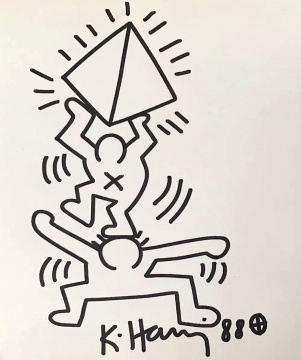 Keith Haring 凯斯·哈林《Untitled》纸本马克笔 marker on paper 23 × 19cm 1988
