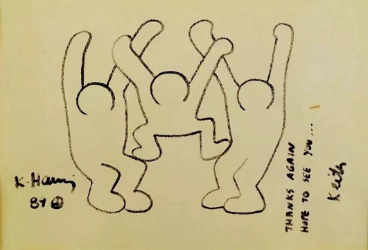 Keith Haring 凯斯·哈林《Untitled》纸本马克笔 marker on paper 28 × 20cm 1989
