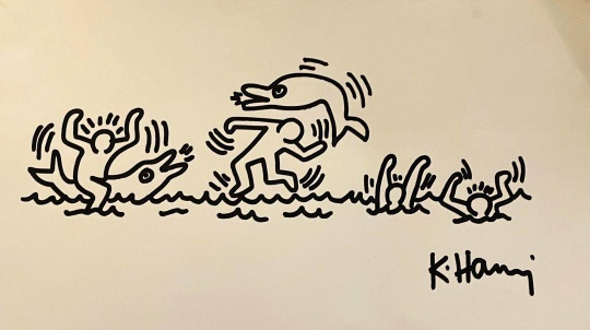 Keith Haring 凯斯·哈林《Untitled》纸本马克笔 marker on paper 30 × 17cm 1986/89
