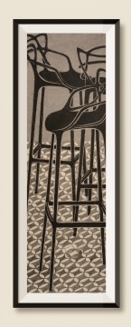 何梦琼《椅子的构成》36×12cm 纸本设色 2021
