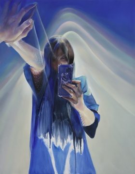 自画像-蓝色妖姬 2023 木板油画 180×140cm-
