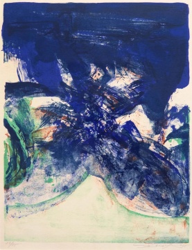 赵无极 《圣拉瓦罗和他的朋友们》 版号:56-75 1976五色石版画 38x28cm 艺术家亲笔签名【由锦瑟画廊提供】 赵无极 《圣拉瓦罗和他的朋友们》 版号:56-75 1976五色石版画 38x28cm 艺术家亲笔签名【由锦瑟画廊提供】