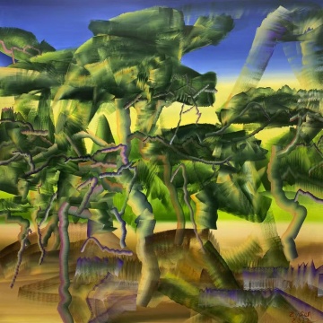 刘志成《终端丛林-晨昏线》150_150cm 布面油画 2022
刘志成《终端丛林-晨昏线》150_150cm 布面油画 2022