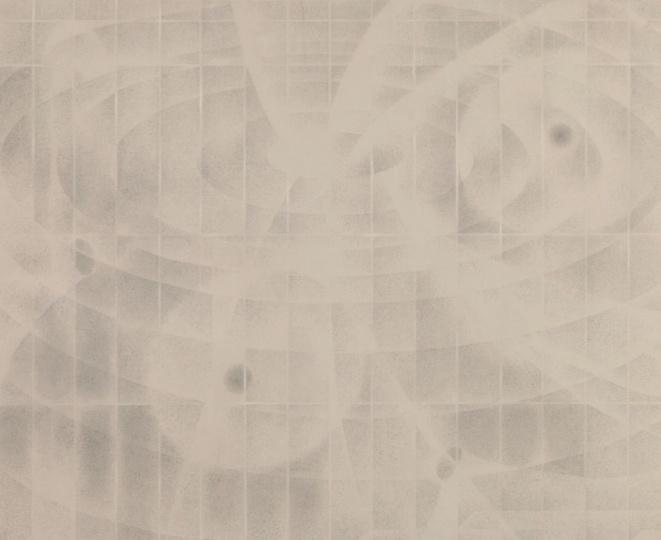 《高山乐土》180×220cm 墨、赤玉土、色粉、亚麻布 2024
《高山乐土》180×220cm 墨、赤玉土、色粉、亚麻布 2024