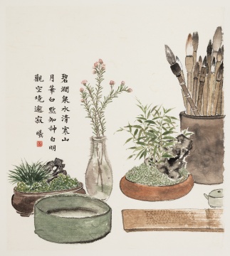 案头山林 43×39cm 纸本水墨 2019
案头山林 43×39cm 纸本水墨 2019
