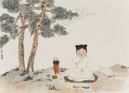 松下童子图 34×47cm 纸本水墨 2014
松下童子图 34×47cm 纸本水墨 2014