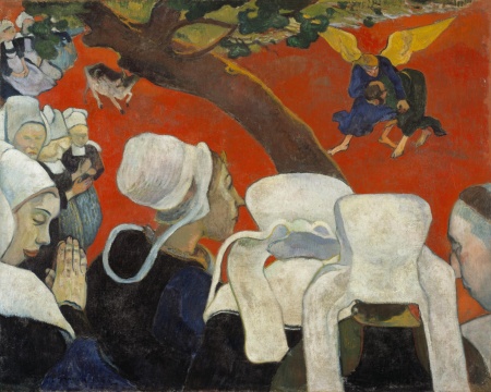 Artist: Paul Gauguin
Title: Vision of the Sermon (Jacob Wrestling with the Angel)
National Galleries of Scotland collection. Photo, National Galleries of Scotland
Artist: Paul Gauguin
Title: Vision of the Sermon (Jacob Wrestling with the Angel)
National Galleries of Scotland collection. Photo, National Galleries of Scotland