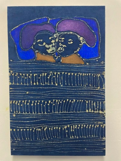 SOLA OLULODE Adire Dreams, 2021 Indigo, wax, oil, ink, and oil pastel on canvas 17 9/10 × 28 in 71 × 45.5 cm

 
