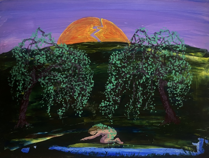 MARY DEVINCENTIS Morning is Broken, 2023 Flashe on panel 12 × 16 in 30.5 x 40.6 cm

 
