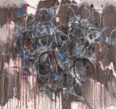 徐善循 烟花系列 
2025年作 水墨 丙烯 草木灰
180 × 190 cm

