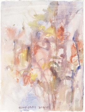 《丹砂》 30x40cm 纸本水彩 2024年
