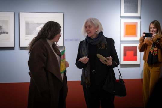 《形色之间》展览开幕现场嘉宾观展交流
