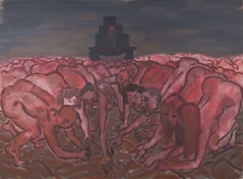 《苍穹之下·土壤》，220 ×300 cm，布面油画，2019- 2023.02
