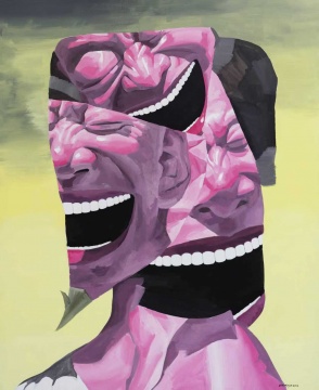 岳敏君《碎片-1》布上油画 170x140cm 2022年
