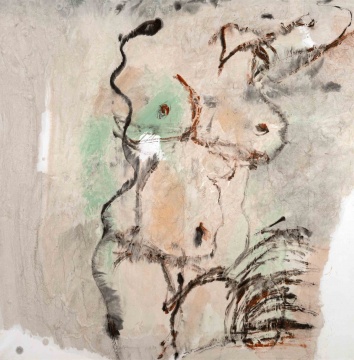 《附体系列之十四》&nbsp; 2016年
124×126cm&nbsp; 水墨&nbsp; 丙烯

