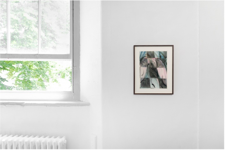 《天使坠落》 38x47.5cm&nbsp;纸本水彩，核桃木框&nbsp;&nbsp;2024