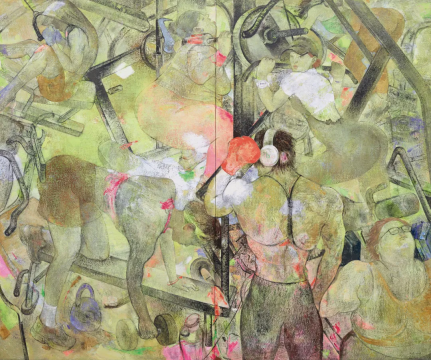 陈子君&nbsp;双休日&nbsp;222×240cm 布面油彩、丙烯 2024
