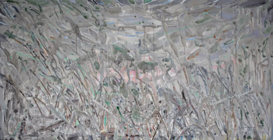 罗奇 亲爱的，滚烫的水流在你的脚底下摇曳 205×105cm 布上油画丙烯 2017
