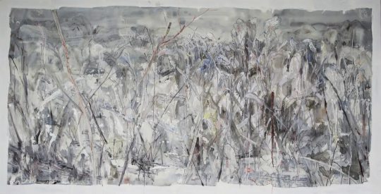 罗奇 亲爱的，不该打磨的时光在竖草里封存 205×105cm 布上油画丙烯 2017
