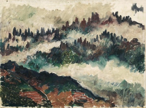 刘海粟《柳树台烟雨》
