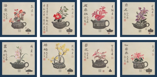 唐逸览先生曼生八壶拓片水印版博古画
