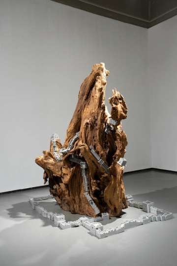 沈远《延长的根》

960×500×260cm&nbsp;木、乐高 2004-2023
