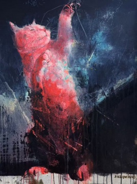 猫系列 80×60cm 布面油画 2021
